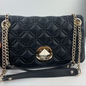 Pre-owned Kate Spade Black Leather Naomi Flap Quilted Crossbody bag